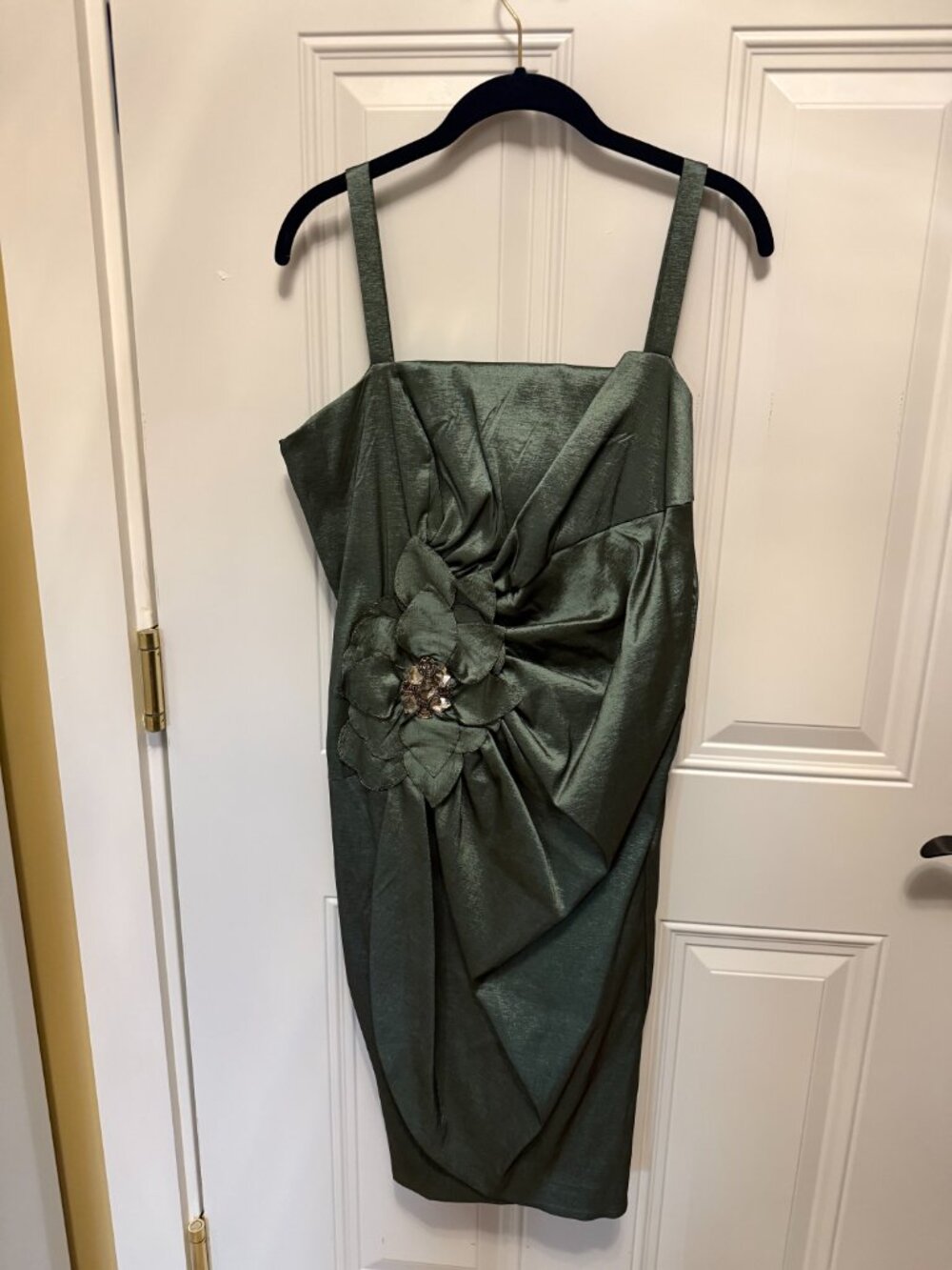 Sage Green Satin Dress - Picture 2 of 3